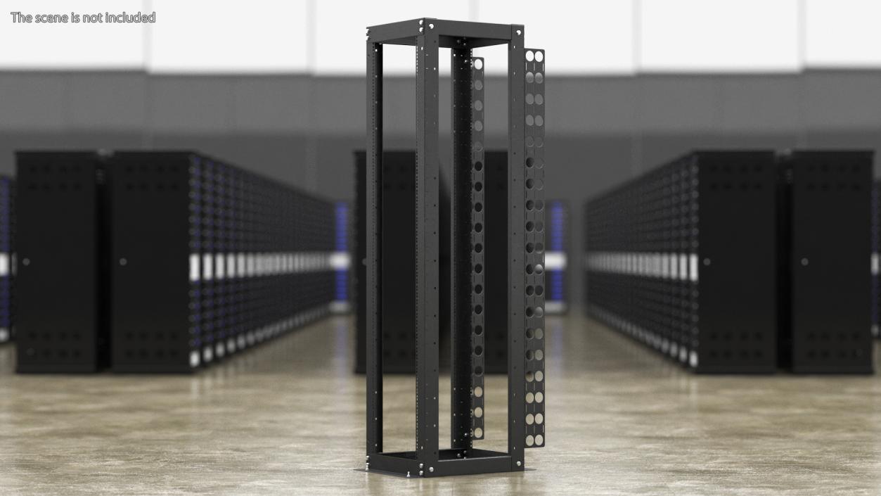 Open Frame Server Rack 50U Empty 3D