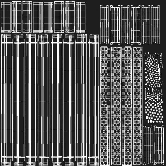 Open Frame Server Rack 50U Empty 3D