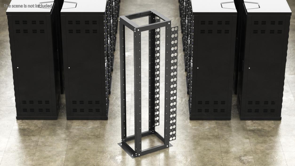 Open Frame Server Rack 50U Empty 3D