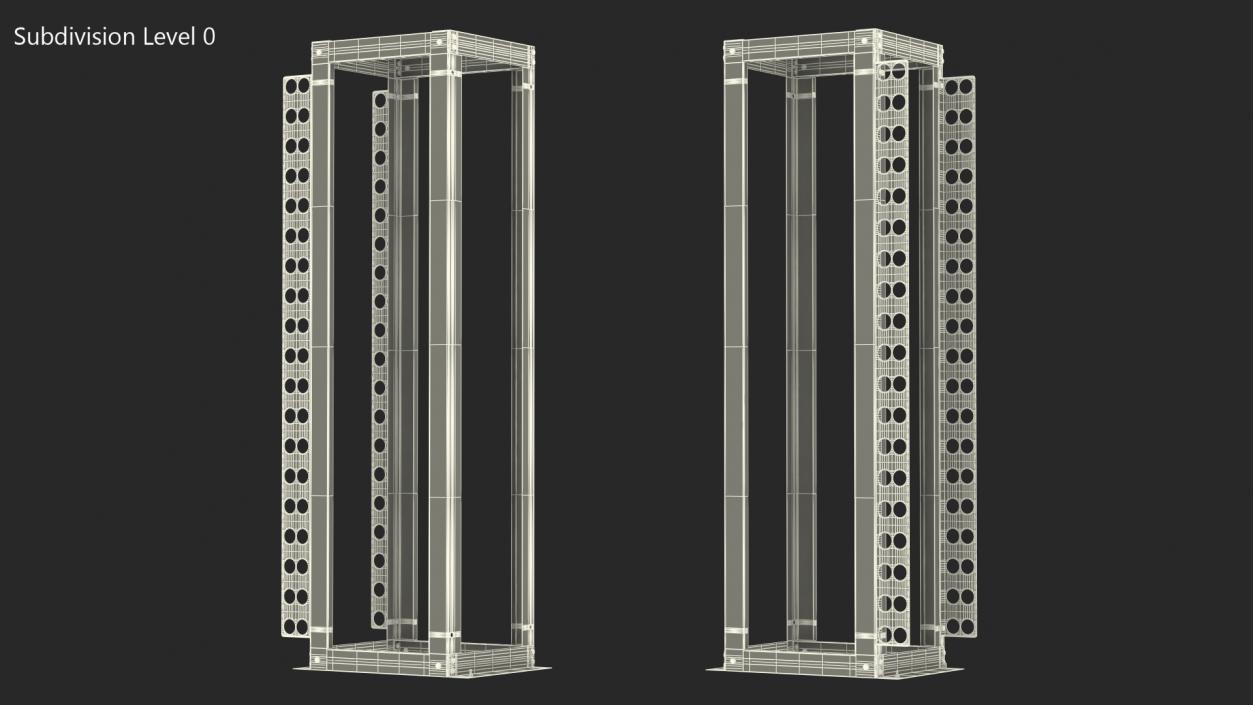 Open Frame Server Rack 50U Empty 3D