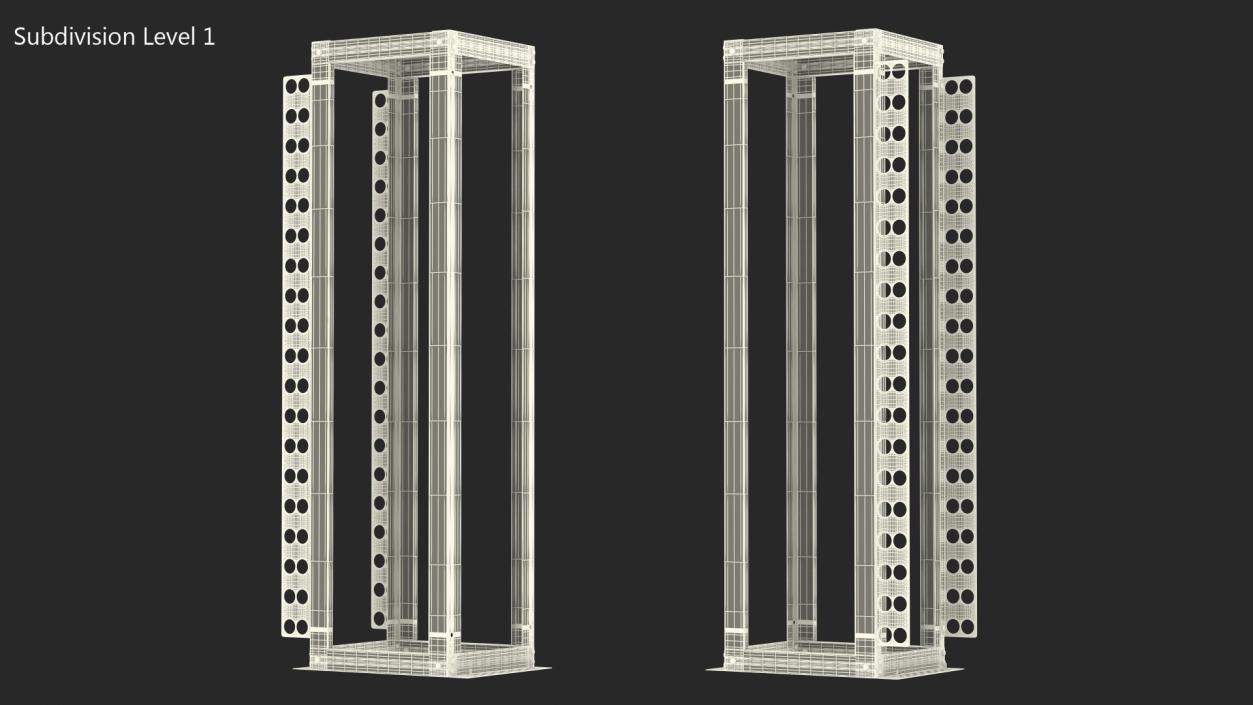 Open Frame Server Rack 50U Empty 3D