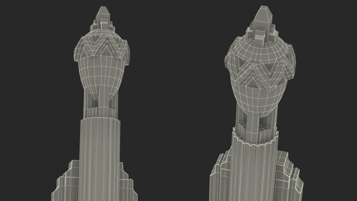 3D Hearst Building Lobby Statues with Column