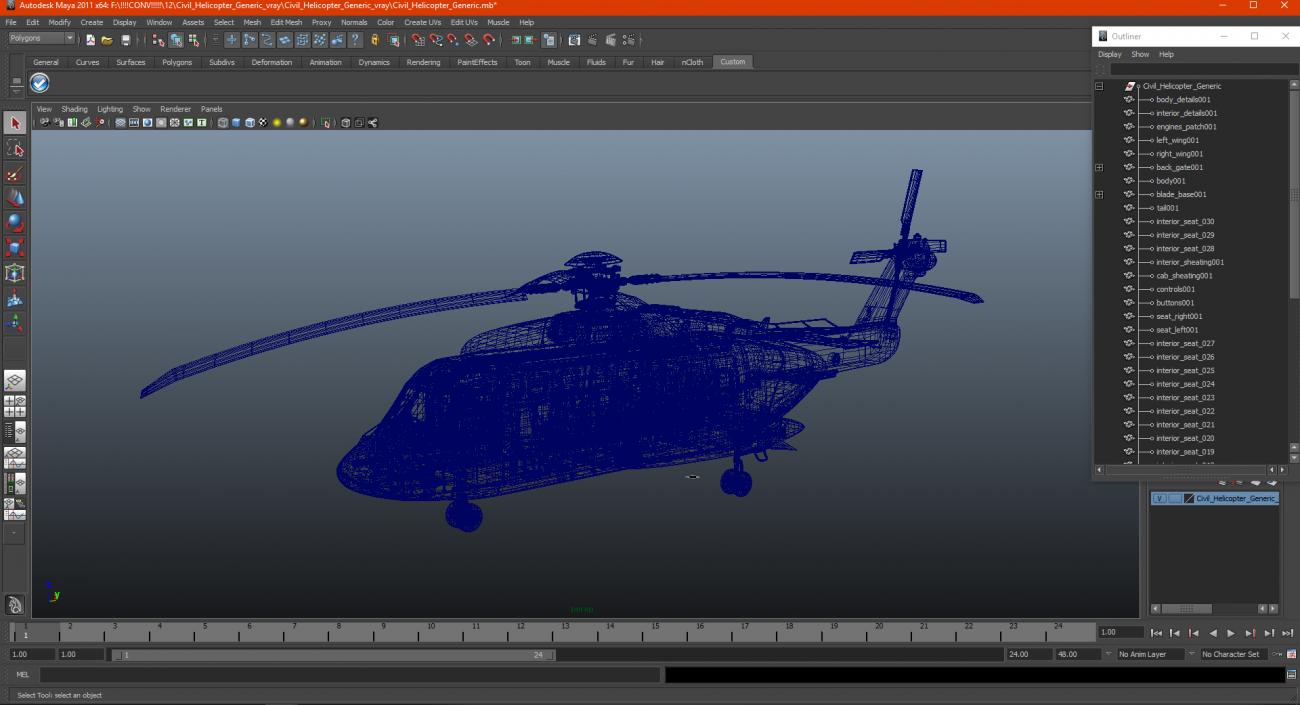 Civil Helicopter Generic 3D model