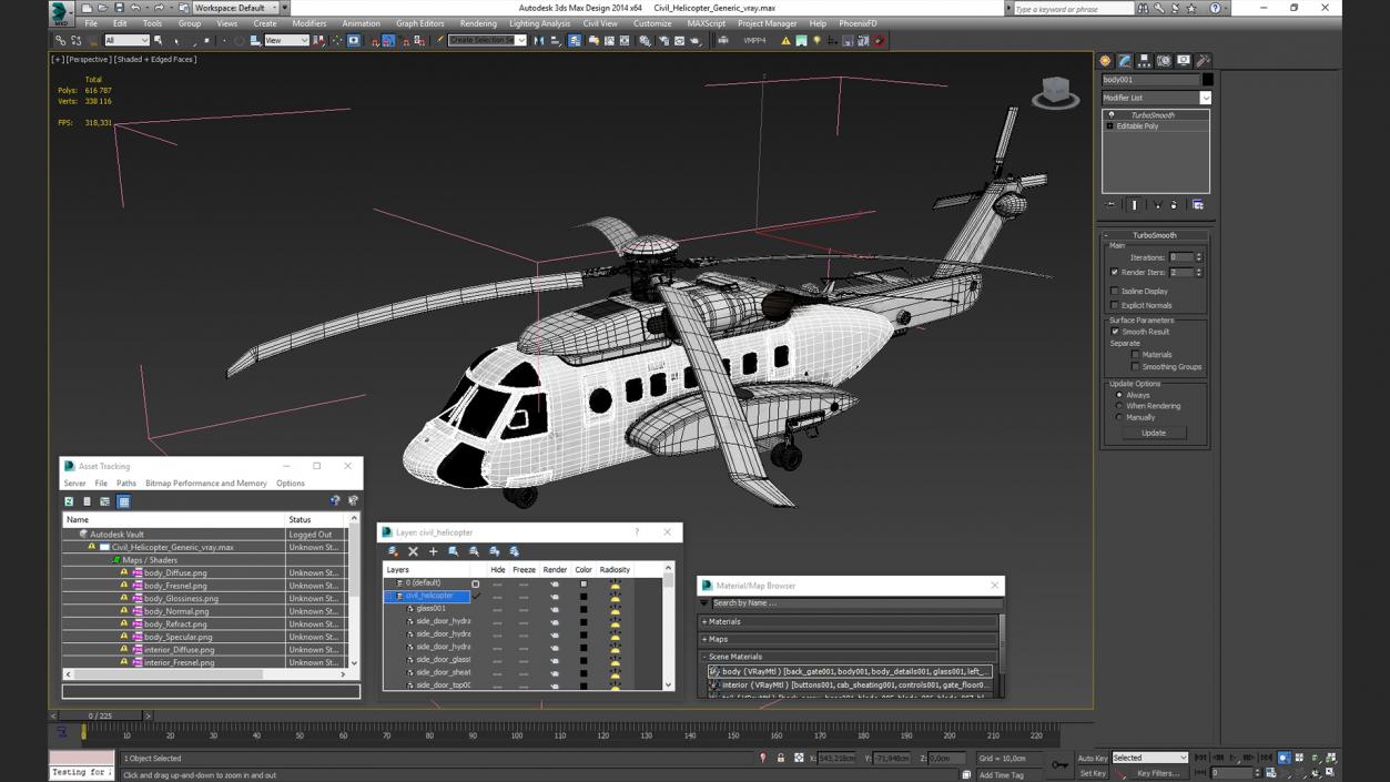 Civil Helicopter Generic 3D model