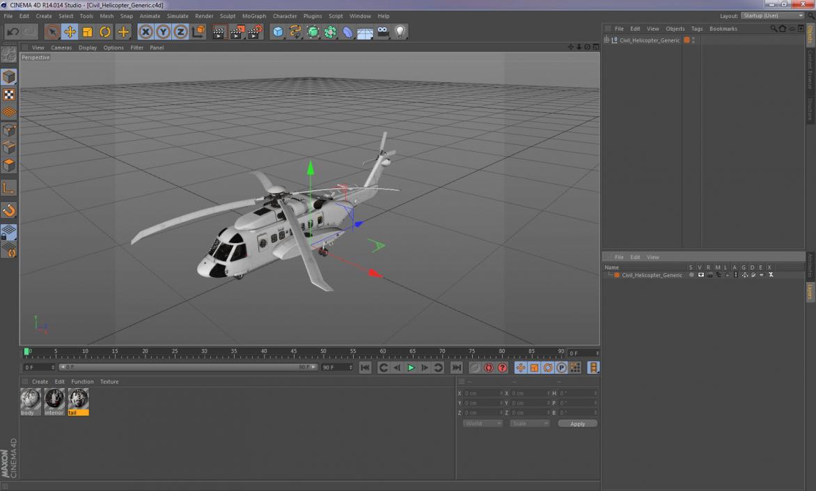 Civil Helicopter Generic 3D model