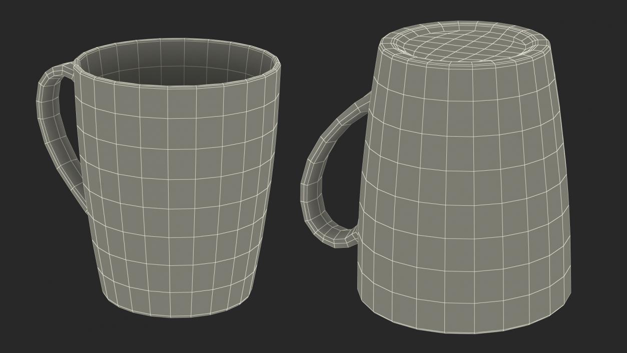 3D Classic Style White Ceramic Mug