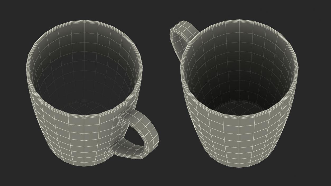 3D Classic Style White Ceramic Mug