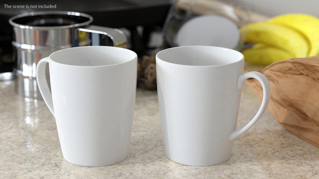 3D Classic Style White Ceramic Mug