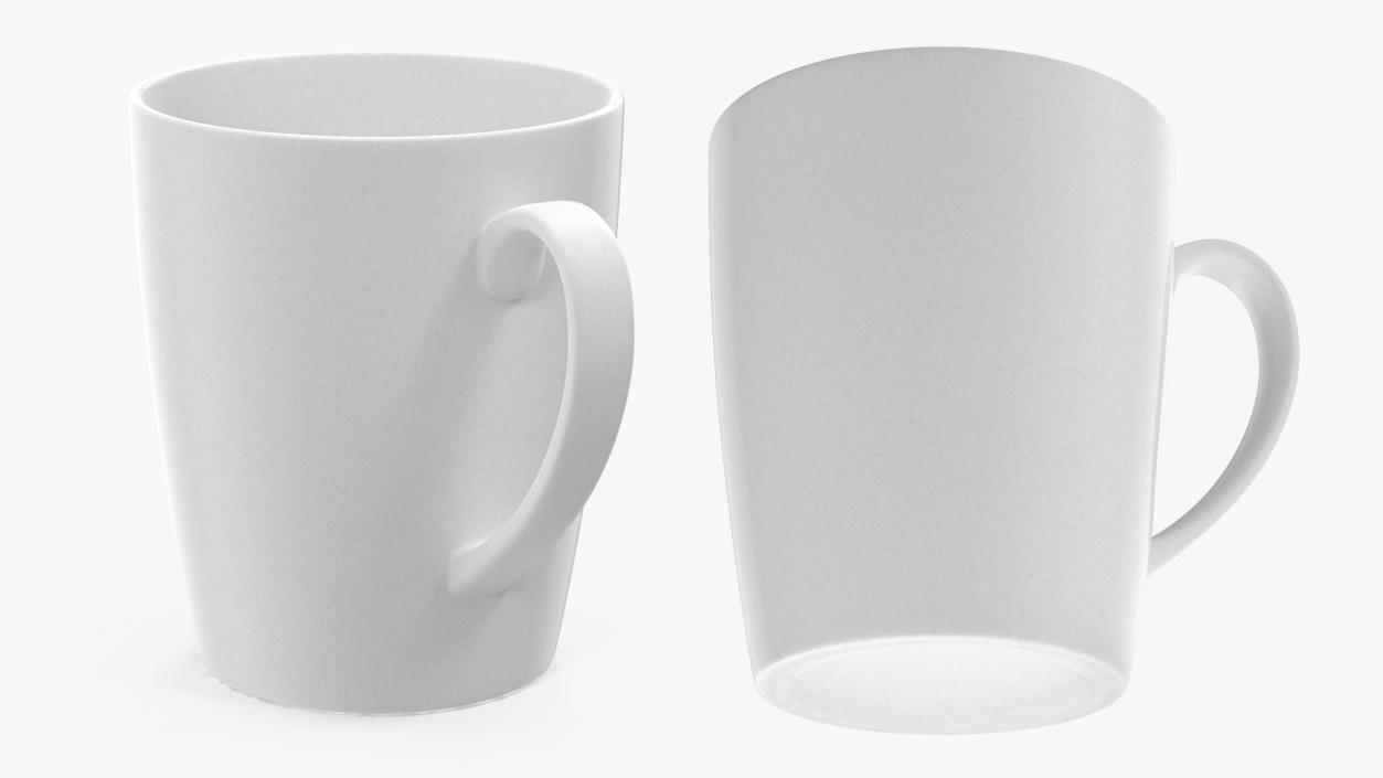 3D Classic Style White Ceramic Mug