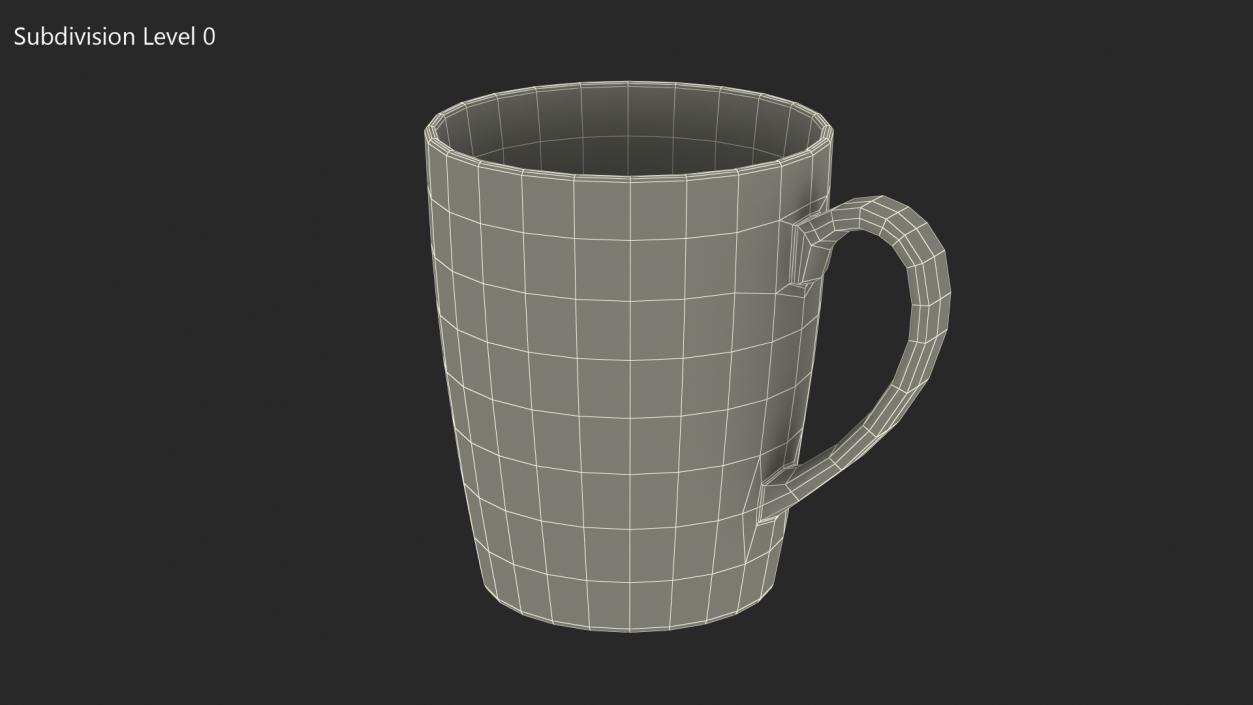 3D Classic Style White Ceramic Mug