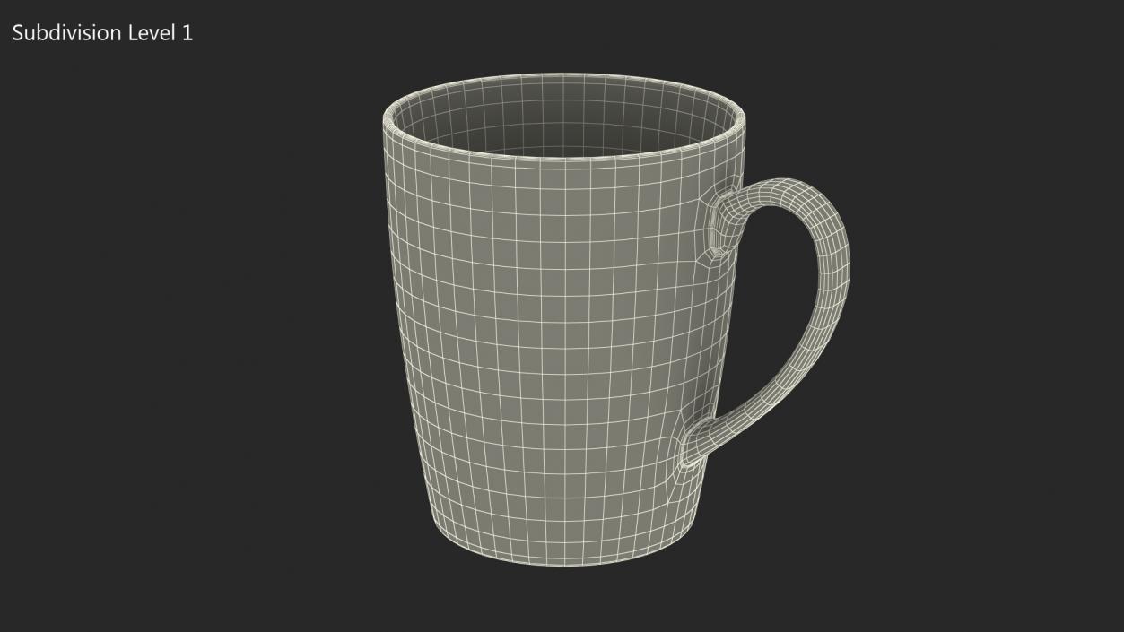 3D Classic Style White Ceramic Mug