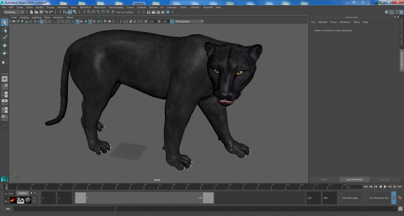 3D Black Panther Walking Pose