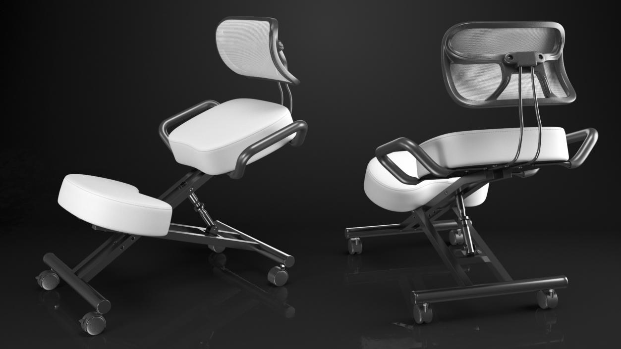 Ergonomic Kneeling Chair with Back Support 3D