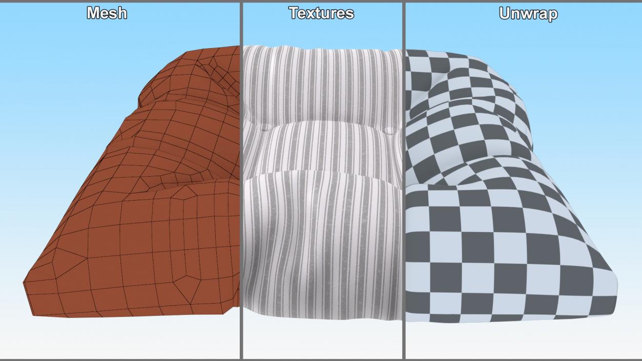 3D Chair Seat Cushion Striped