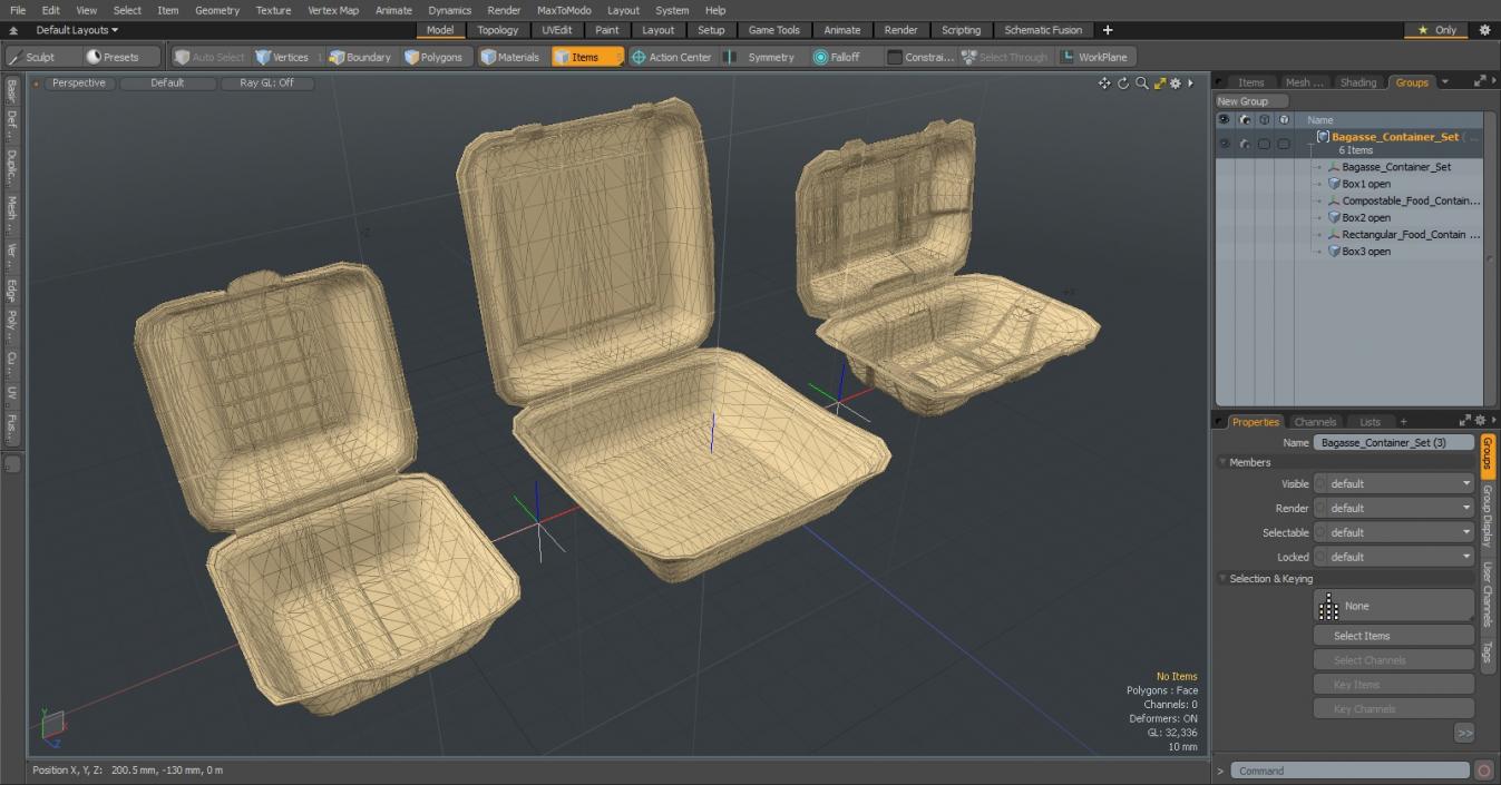 3D Bagasse Container Set