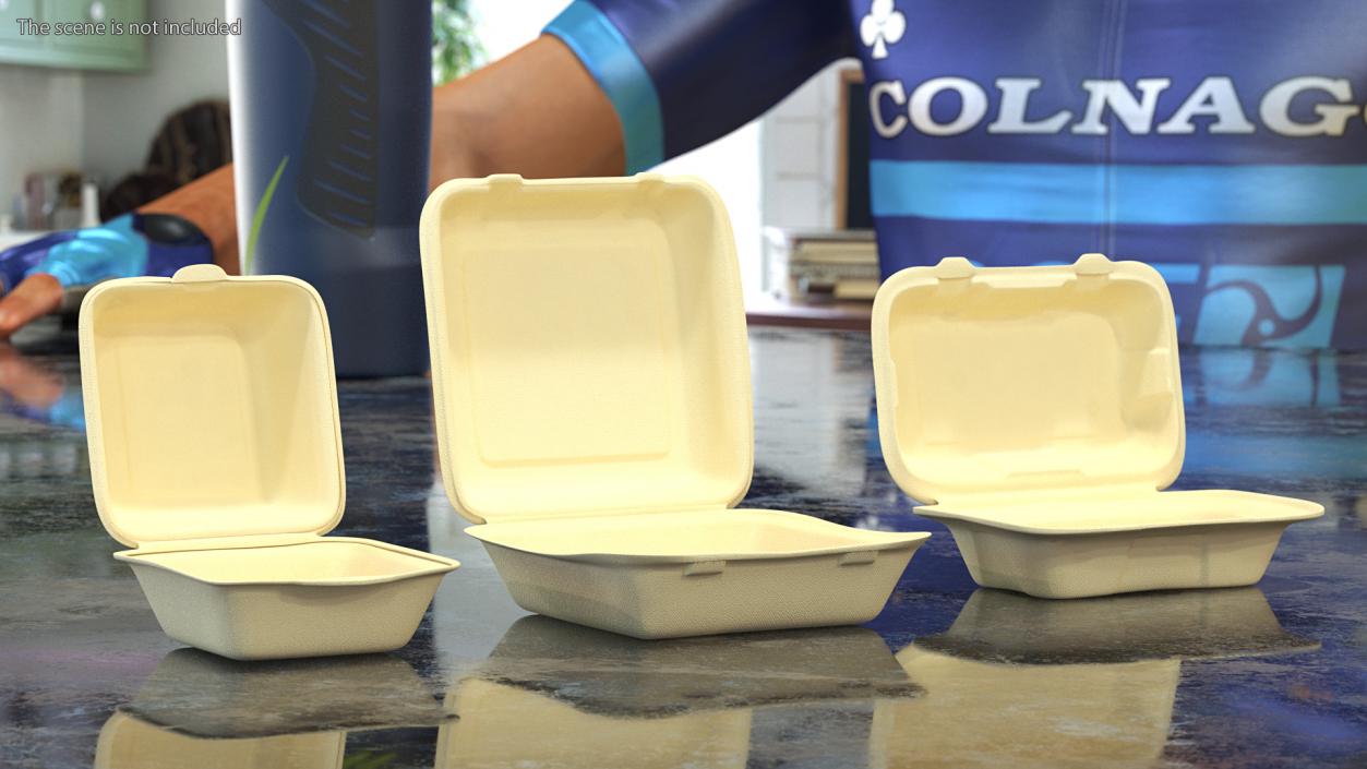 3D Bagasse Container Set