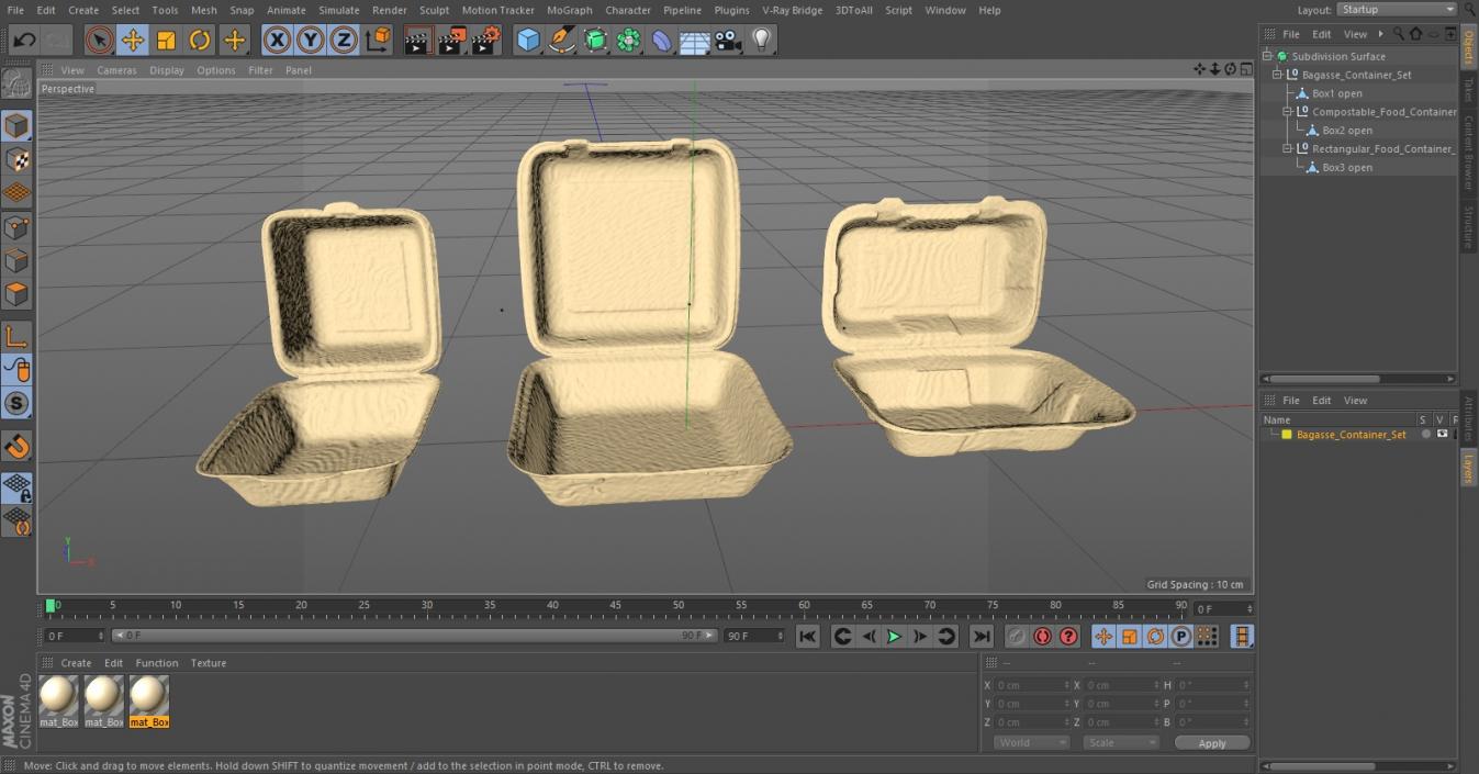 3D Bagasse Container Set