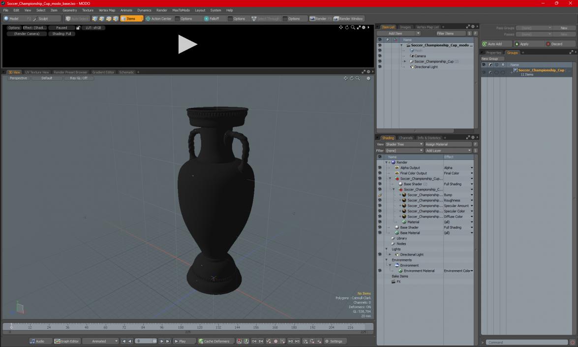 3D Soccer Championship Cup model