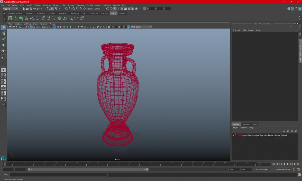 3D Soccer Championship Cup model