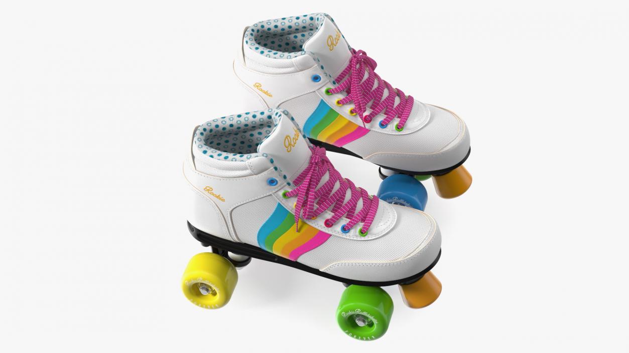 Quad Roller Skates White 3D model