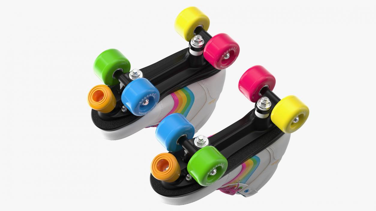 Quad Roller Skates White 3D model