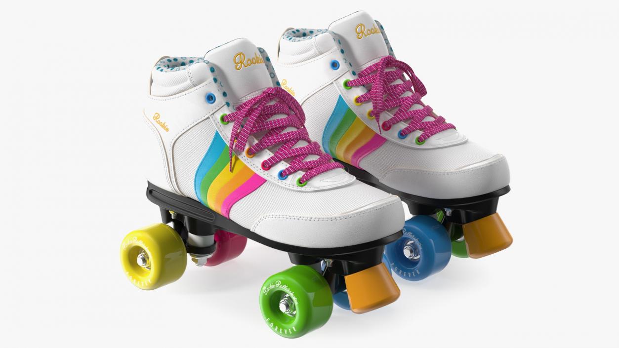 Quad Roller Skates White 3D model