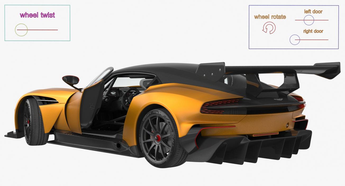 3D Aston Martin Vulcan 2016 Rigged