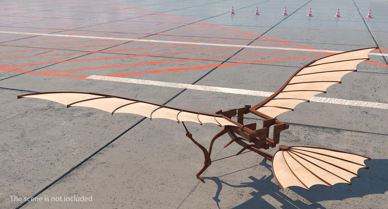 Leonardo Da Vinci Flying Machine Rigged 3D model