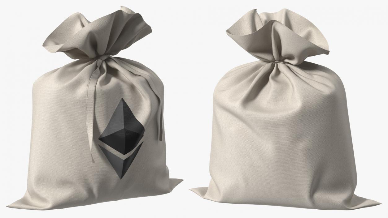 3D Money Bag Ethereum model