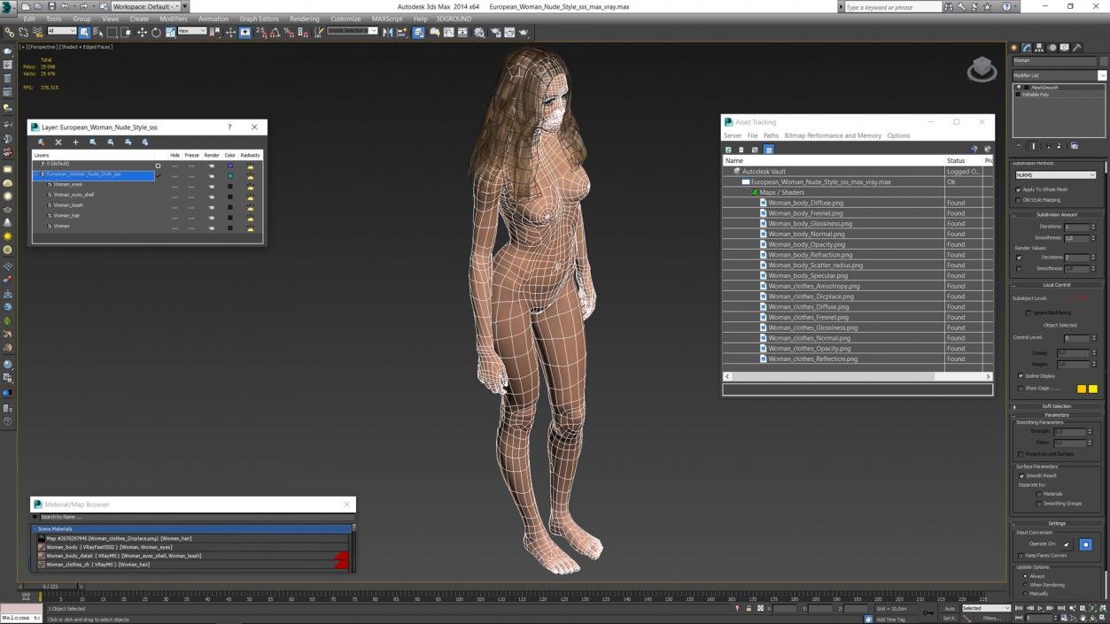 3D model European Woman Nude Style