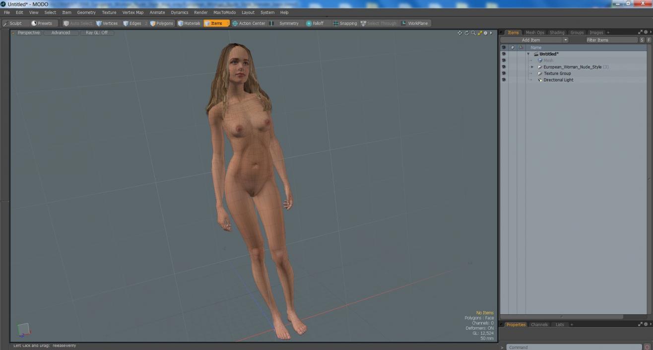 3D model European Woman Nude Style