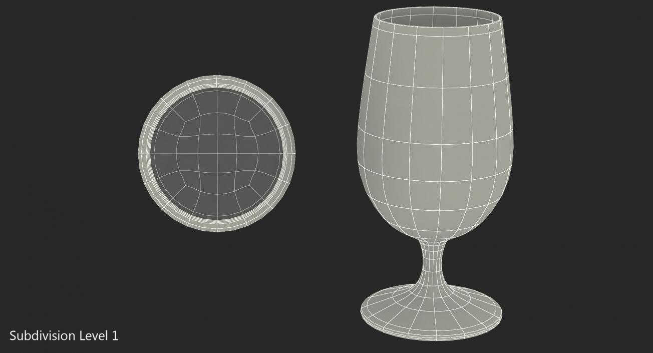 3D Iced Tea Glass Footed