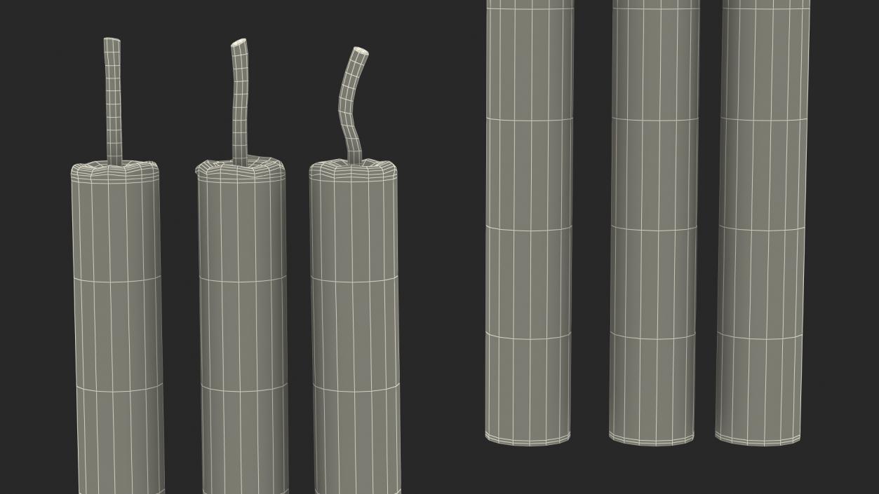 3D Thin Church Wax Candles model