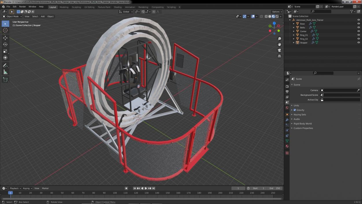 3D Astronaut Multi Axis Trainer model