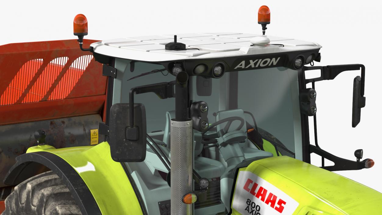 Tractor Claas Axion 800 with Sodimac Rafal 3300 Spreader(1) 3D model