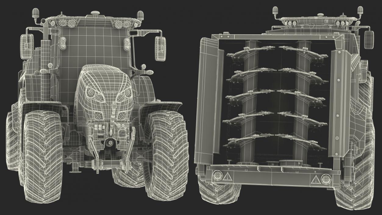 Tractor Claas Axion 800 with Sodimac Rafal 3300 Spreader(1) 3D model