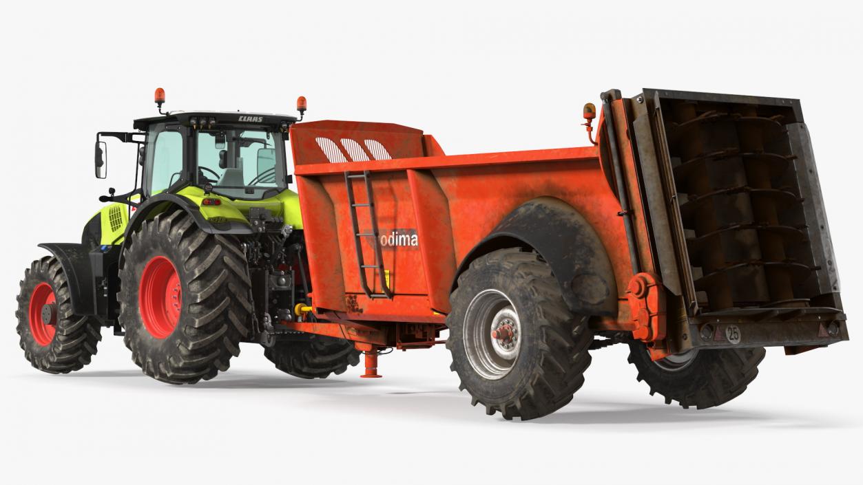 Tractor Claas Axion 800 with Sodimac Rafal 3300 Spreader(1) 3D model