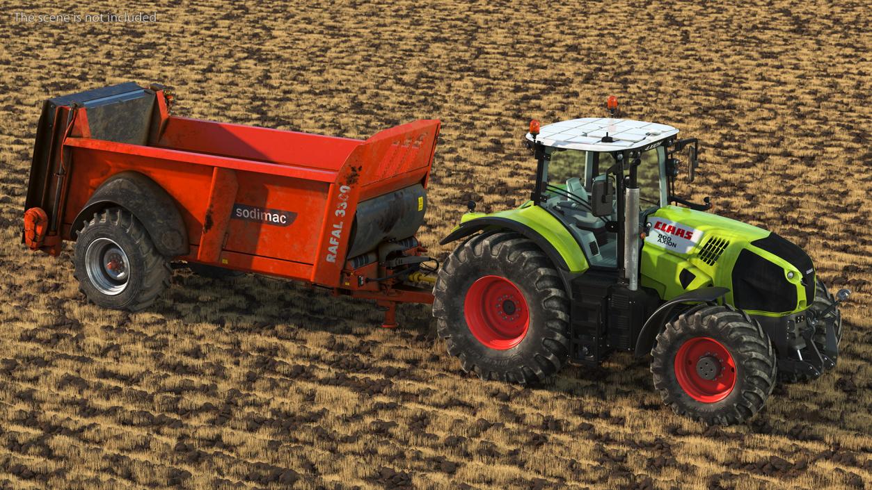 Tractor Claas Axion 800 with Sodimac Rafal 3300 Spreader(1) 3D model