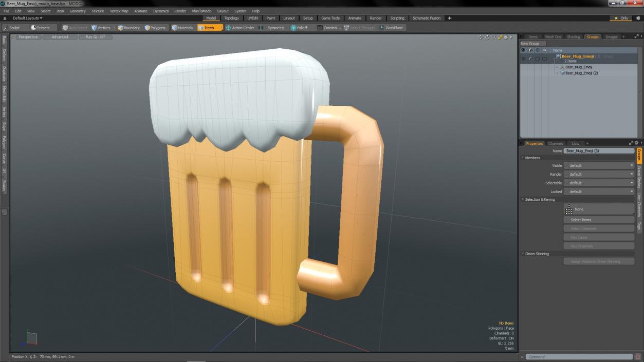 Beer Mug Emoji 3D model