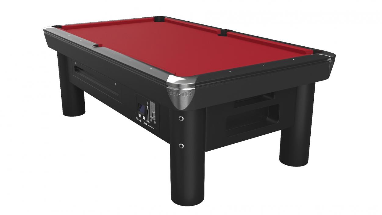 3D model Pool Table Red Empty