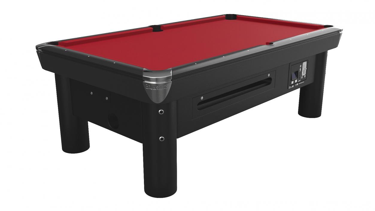 3D model Pool Table Red Empty