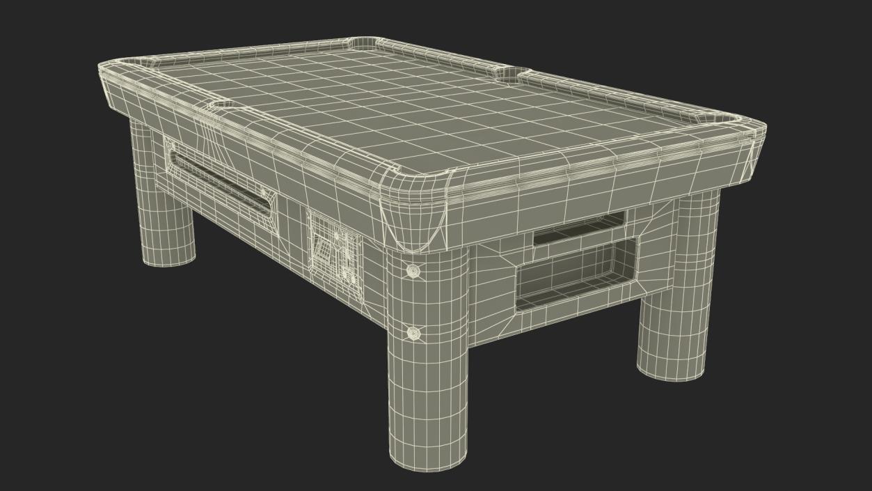 3D model Pool Table Red Empty