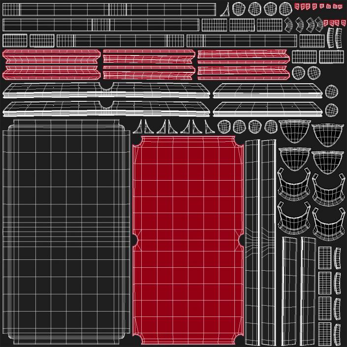 3D model Pool Table Red Empty