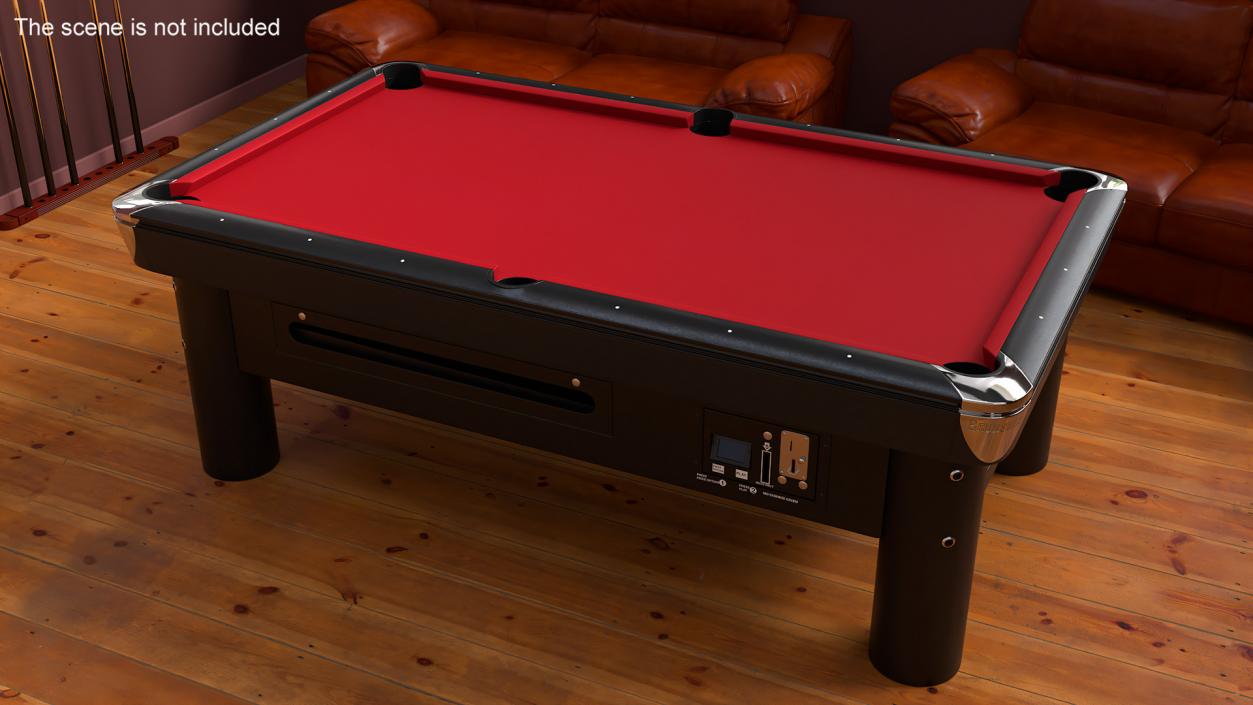 3D model Pool Table Red Empty