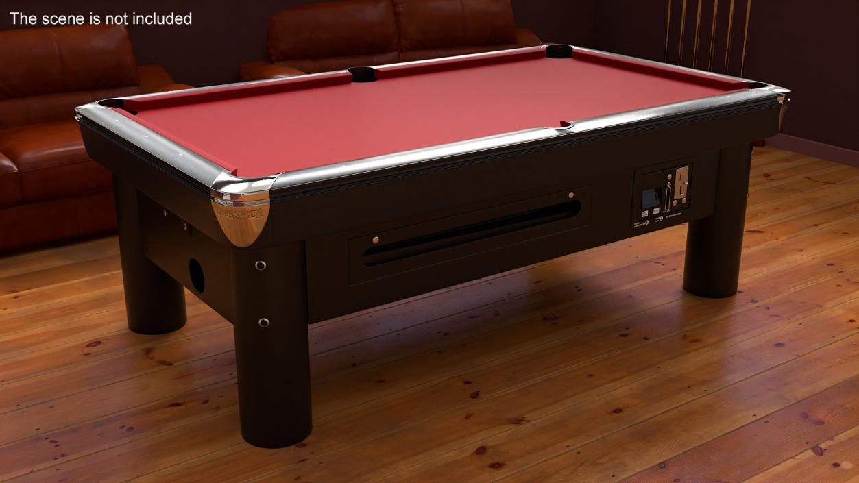 3D model Pool Table Red Empty