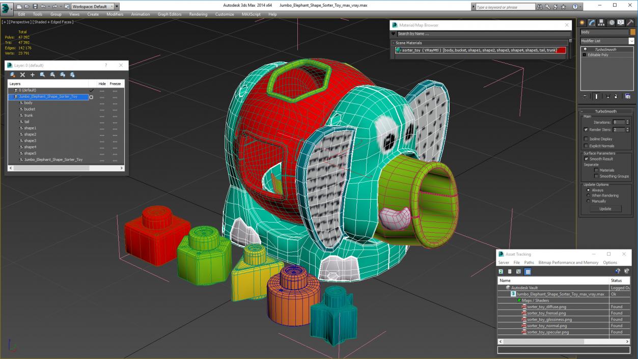 3D model Elephant Shape Sorter Toy