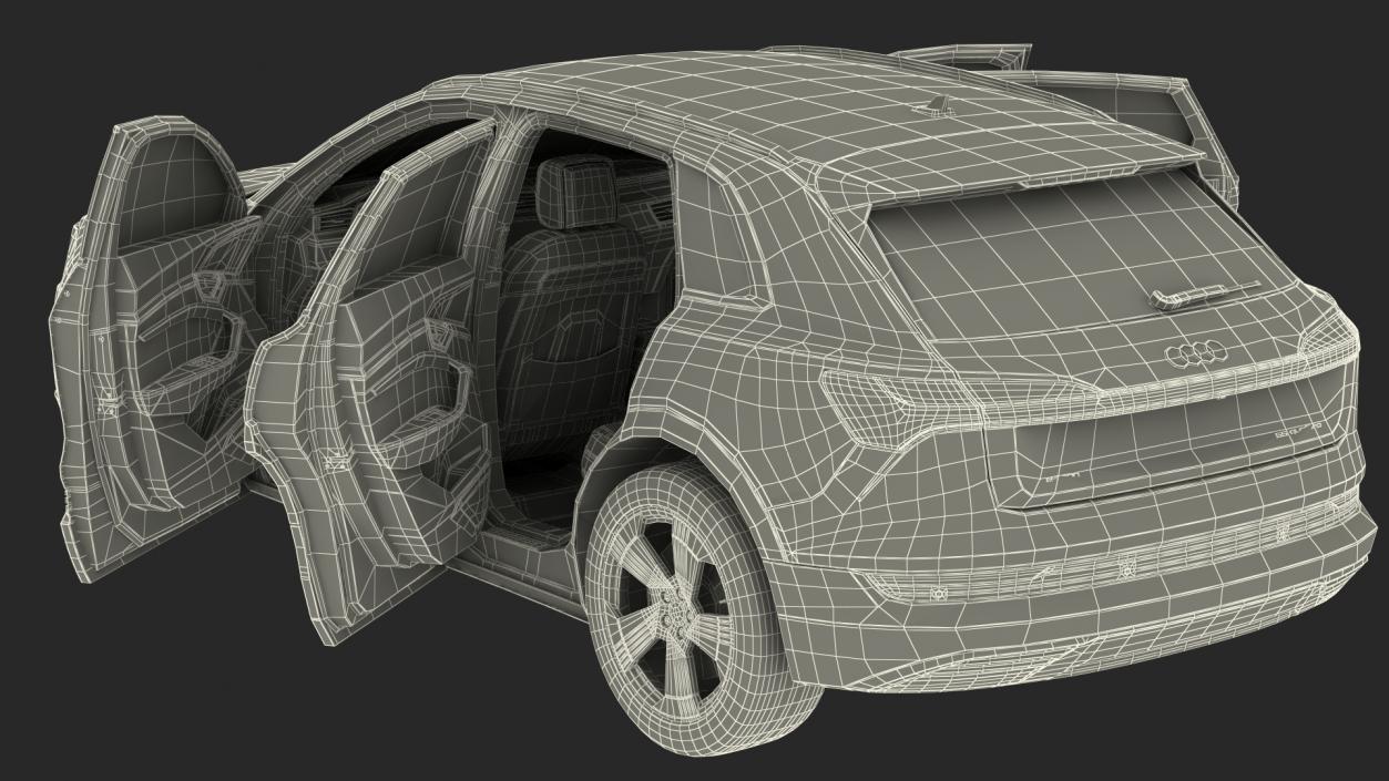 Audi E-tron with Thule EasyFold XT2 Mountain Bike 3D model