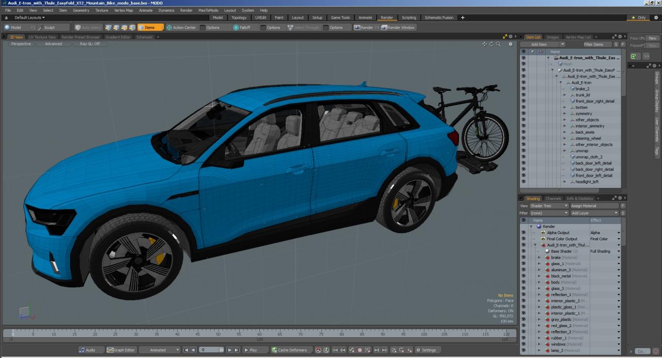 Audi E-tron with Thule EasyFold XT2 Mountain Bike 3D model