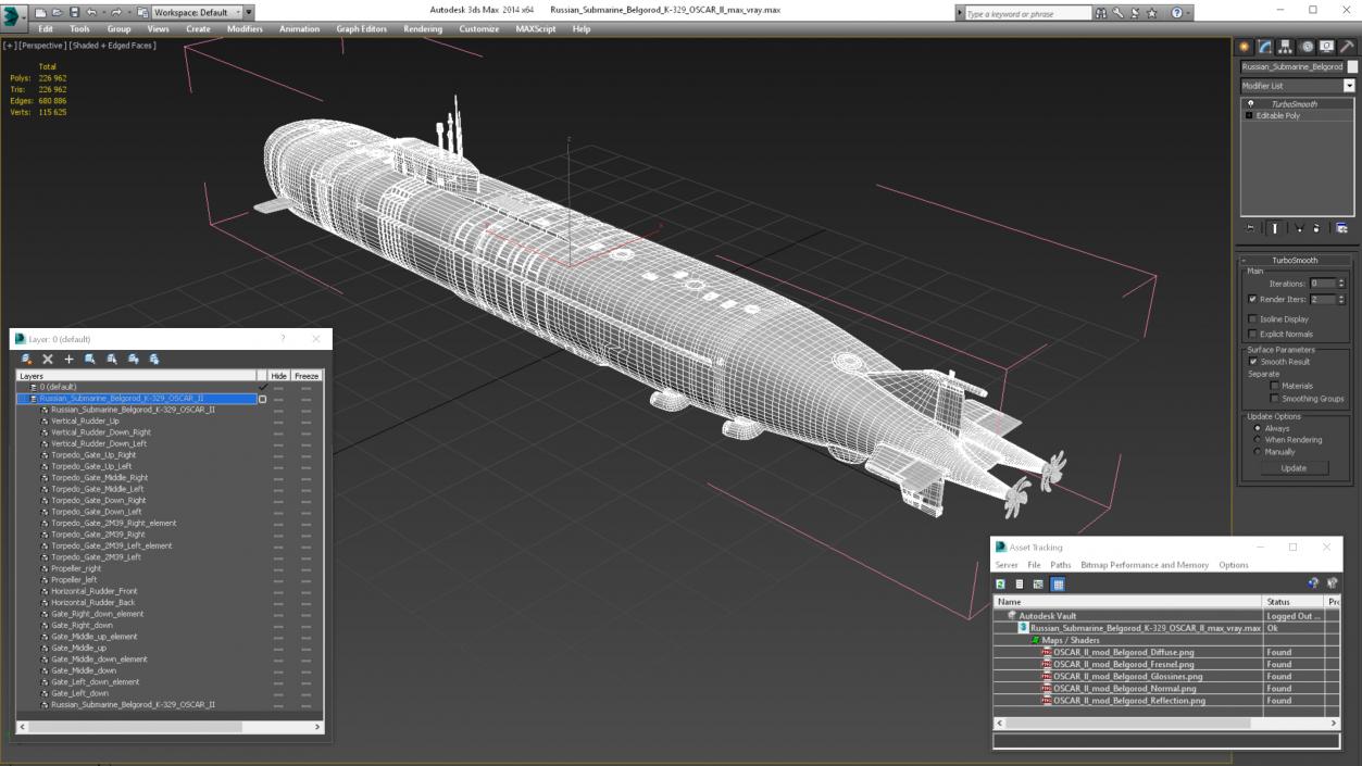 3D Russian Submarine Belgorod K-329 OSCAR II