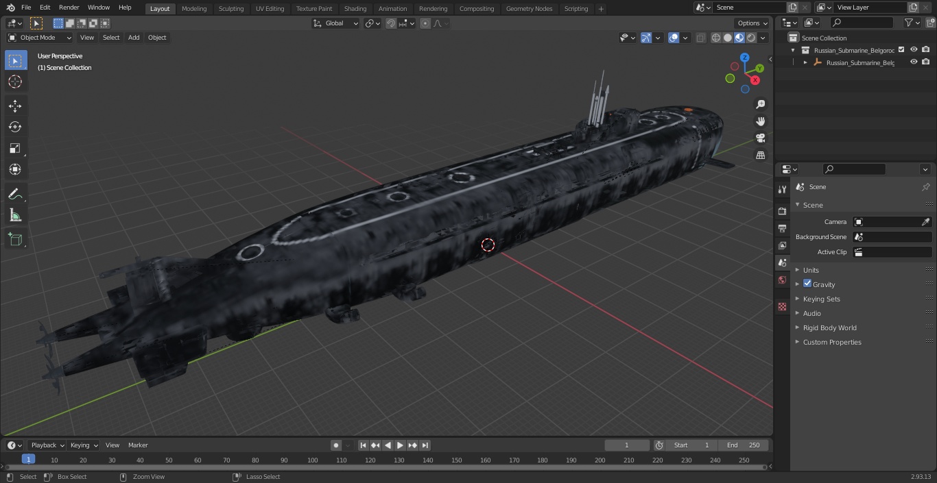 3D Russian Submarine Belgorod K-329 OSCAR II